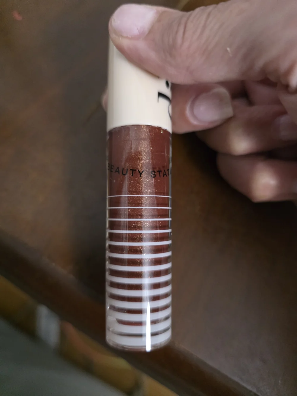 Beauty Stat Brown Metallic Lip Gloss- Soda Pop